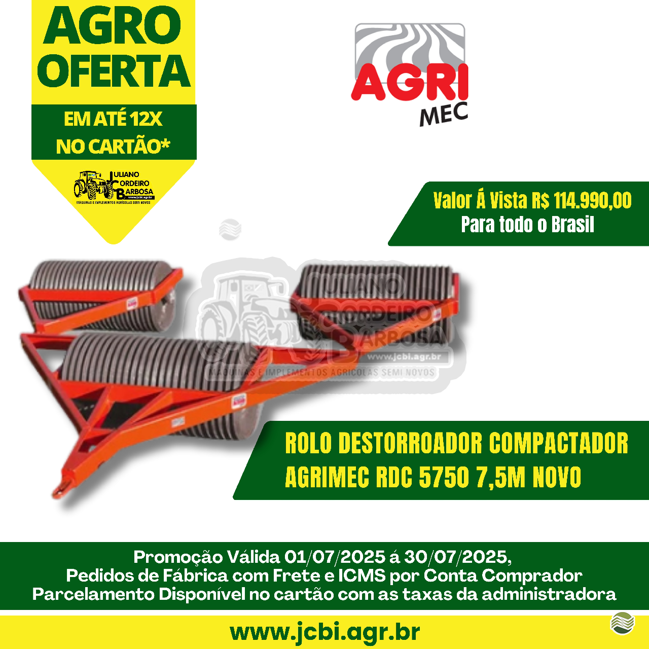 IMPLEMENTOS AGRICOLAS ROLO COMPACTADOR ROLO DESTORROADOR JCBi Máquinas e Implementos Agrícolas MARACAJU MATO GROSSO DO SUL MS